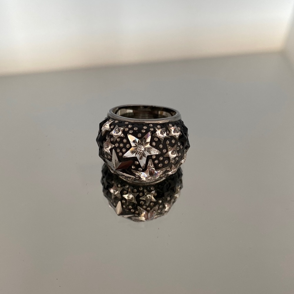 Black Swarovski ring